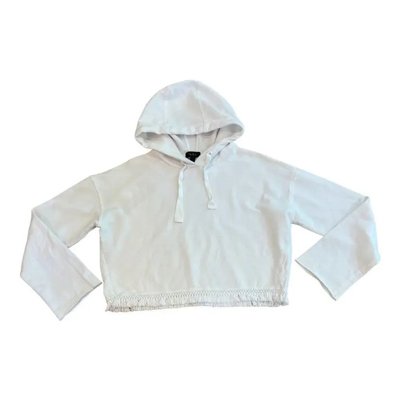 ALALA Tropez Fringe Tasseled Hem Hoodie Pullover Sweatshirt - Picture 1 of 6
